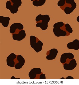 Vector brown animal print. Seamless leopard pattern design for fabric and textile, packaging, web and social media design