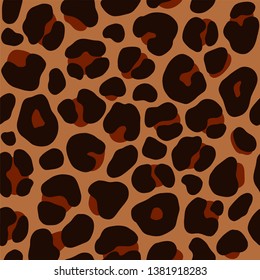 Vector brown animal print. Seamless leopard pattern design for fabric and textile, packaging, web and social media design