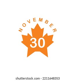 fecha de otoño de noviembre en castaño vectorial