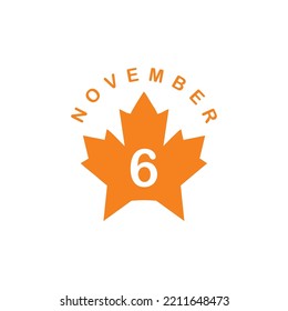 vector brown autumn november date