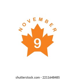 vector brown autumn november date