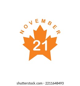 fecha de otoño de noviembre en castaño vectorial