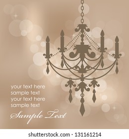 Vector brown background with chandelier