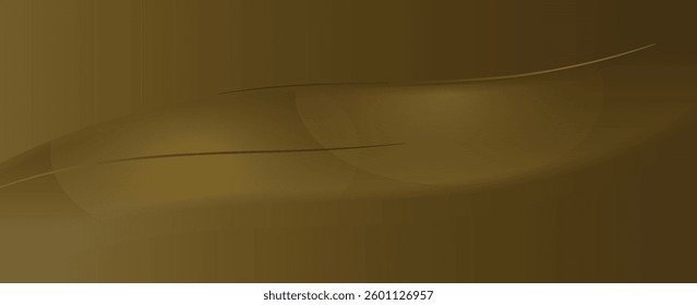 Vector brown background curve element with green space for text and message design, overlapping layers