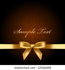 Vector brown background with gold bow