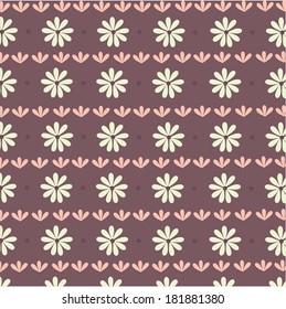 vector brown background of repeated beiges, petals and circles