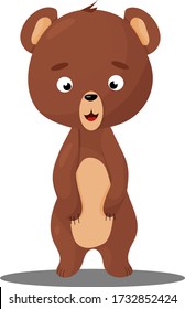 
Vektor Braunbär Baby stehend und lächelnd