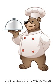 Vector of Brown Bear Chef Mascot