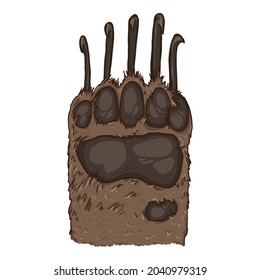 Vector Brown Bear Paw Cartoon Isolated Illustration