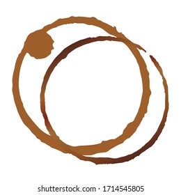 Vector brown and beige coffee cup stains, isolated on white background, tea ring stamps Illustration. Splashes of cups, mugs and drops. Use this high quality set for your menu, bar, cafe, restaurant.