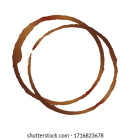 Vector brown and beige coffee cup stains, isolated on white background, tea ring stamps Illustration. Splashes of cups, mugs and drops. Use this high quality set for your menu, bar, cafe, restaurant.