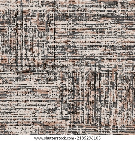 Vector brown beige fabric basket weave seamless texture. Modern geometric background. Monochrome repeating pattern with interlacing wavy lines.