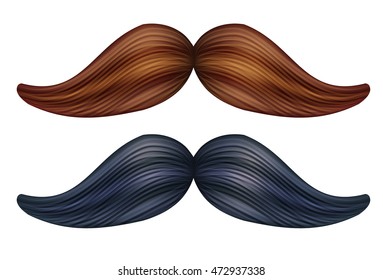 Vector brown and black mustache