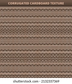 Vector brown board or cardboard texture. Background with stacks of cardboard boxes. Cardboard craft paper template. Packaging design element, the vintage brown geometric wavy pattern used in cardboard