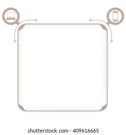 Vector brown box to fill your text and laptop ans smart phone