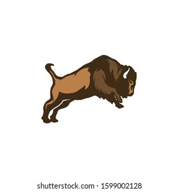 Vector Brown Buffalo Bison Logo