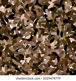 Vector Brown Chia Seeds Seamless Pattern on White Backgroind