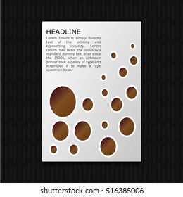 vector brown circles flyer brochure design template