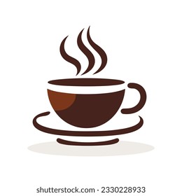 Icono de taza de café marrón vectorial estilo de diseño plano