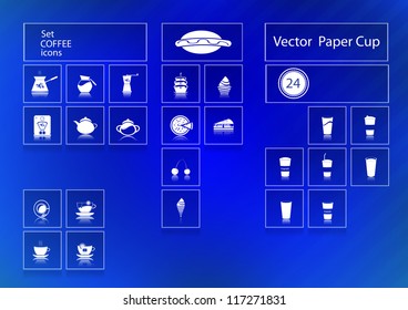 Vector brown coffee icons set. cafe icon