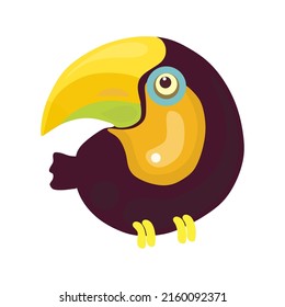 vector brown color bird with yellow beak