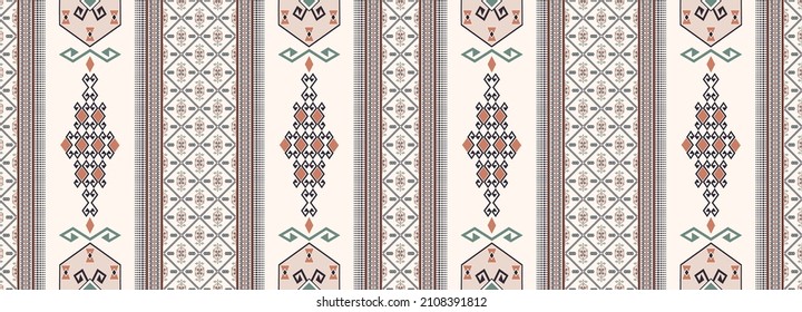 Vector brown color persian ethnic aztec geometric shape seamless pattern background. Use for fabric, textile, interior decoration elements, upholstery, wrapping.