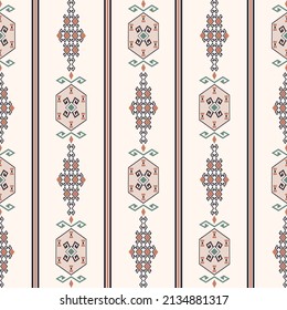 Vektorbraune Farbstreifen persische ethnische aztec geometrische Form nahtlose Muster Hintergrund. Verwendung für Gewebe, Textilien, Dekorationselemente, Polsterung, Umhüllung.