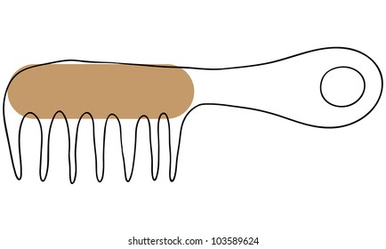 Vector brown comb is isolated on a white background
