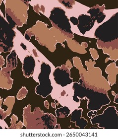 Vector brown cow print pattern animal Seamless. Cow skin abstract for printing, cutting, and crafts Ideal for mugs, stickers, stencils, web, cover. wall stickers, home decorate and more.
