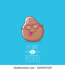 vector brown cute little kawaii potato stock vector royalty free