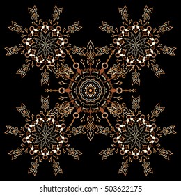 Vector brown damask lace floral ornament. Delicate intricate decorated for wedding ceremonies, anniversary, party, events.