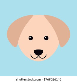 Perro marrón vectorial sobre fondo azul claro blanco