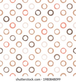 Vector brown doodle bubble seamless pattern. Hand drawn repeat background. For fabric, wallpaper, scrapbooking, card, invitations or wrapping.