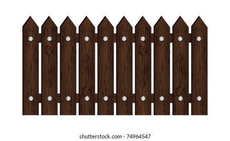Vector brown fence with wooden texture, eps10