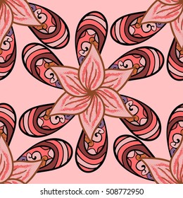 Vector brown flower background. Texture for design. Dim pink.