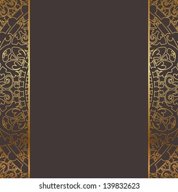 Vector brown and gold frame