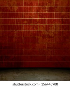 Vector brown grunge brick wall background. EPS 10