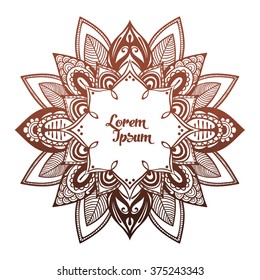 Vector Brown Henna Frame