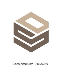 Vector Brown Hive Dual Letter S D Logo