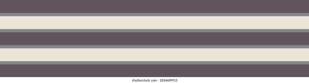 Vector brown horizontal striped seamless border. Banner with alternating earth color and beige horizontal stripes. Simple linear geometric design for fall, autumn concept edging, trim, ribbon