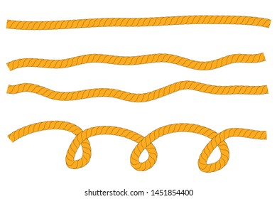 Vector, Brown Horizontal Wave Rope, for Your Element Design

