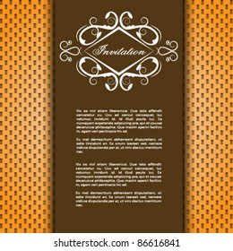 vector brown invitation card with dotted texture