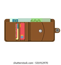 vector brown leather wallet