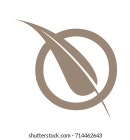 Vector Brown Letter O Leaf Herbal Logo