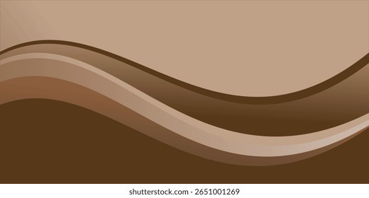 Elemento de curva de fondo de línea marrón Vector con espacio en blanco para el diseño de texto y mensajes, capas superpuestas,