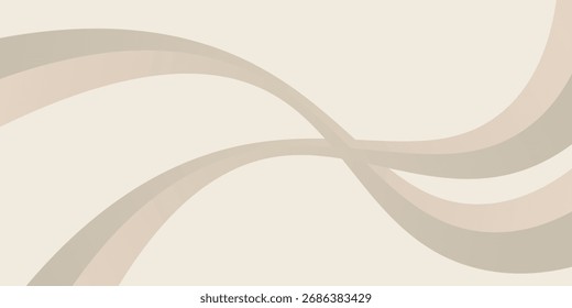 Elemento de curva de fondo de línea marrón Vector con espacio para el diseño de texto y mensajes, capas superpuestas, Vector.