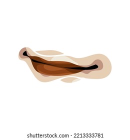 vector brown lips with a simple smile