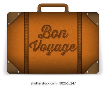 Vector - Brown Luggage Bag Illustration