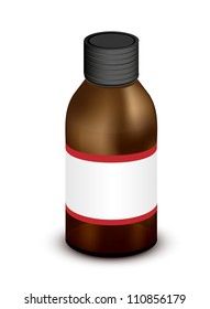 Vector brown medicine bottle isolated on white. Eps 10