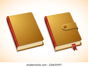 Vector brown notebook in two versions